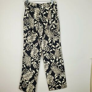 Women's Hawaiian Print Hibiscus Floral Lined Dress Pants‎ Size M